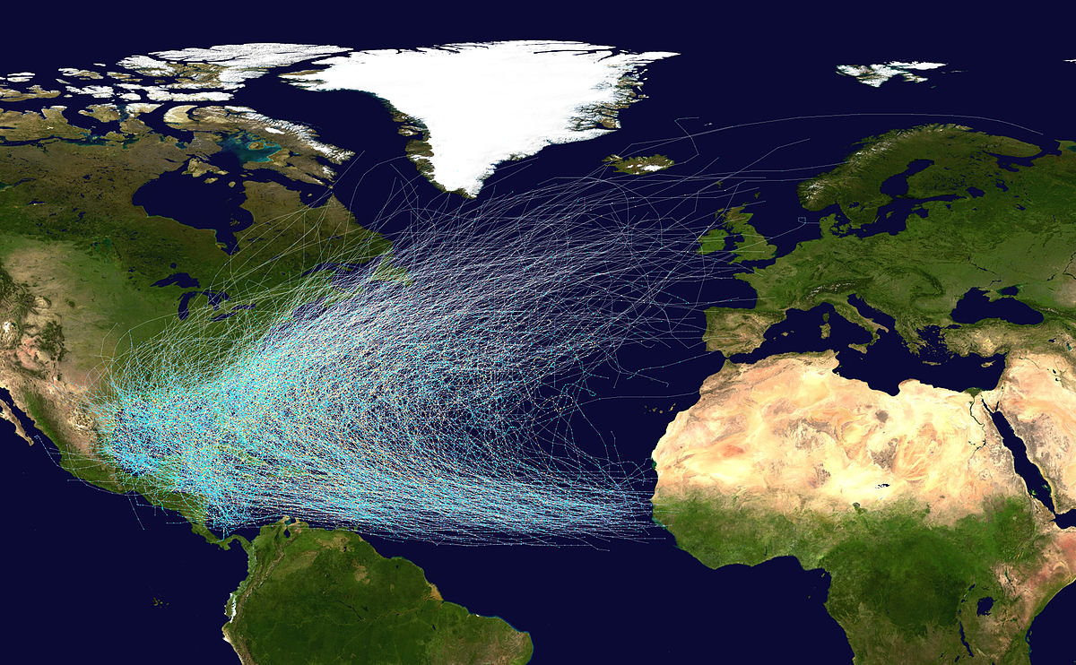 tracks of atlantic hurricanes
